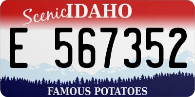 ID license plate E567352