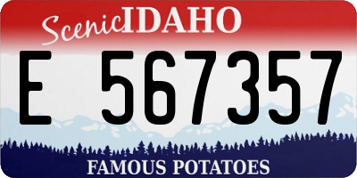 ID license plate E567357