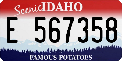 ID license plate E567358