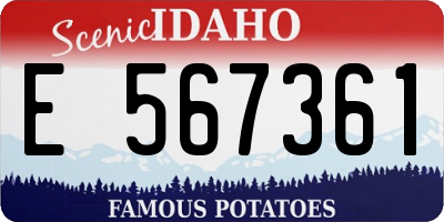 ID license plate E567361