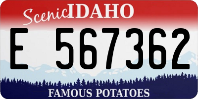 ID license plate E567362