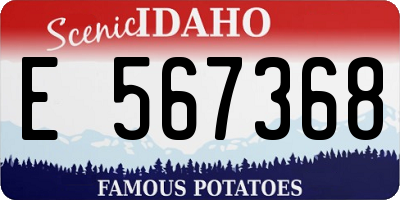 ID license plate E567368
