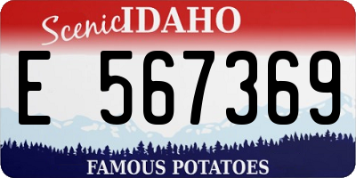 ID license plate E567369