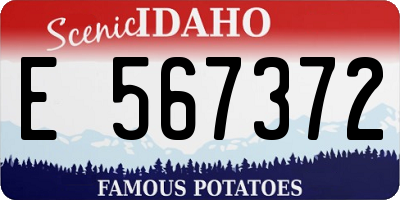 ID license plate E567372