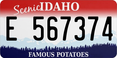 ID license plate E567374