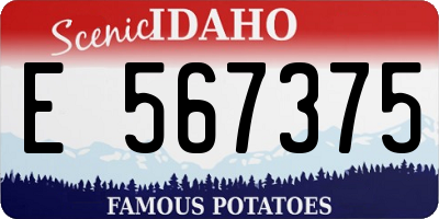 ID license plate E567375
