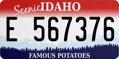 ID license plate E567376