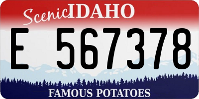ID license plate E567378