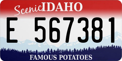 ID license plate E567381