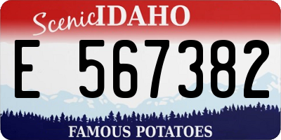 ID license plate E567382