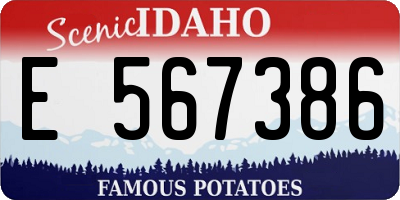 ID license plate E567386