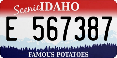 ID license plate E567387