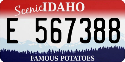 ID license plate E567388
