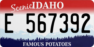 ID license plate E567392