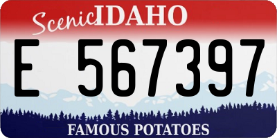 ID license plate E567397