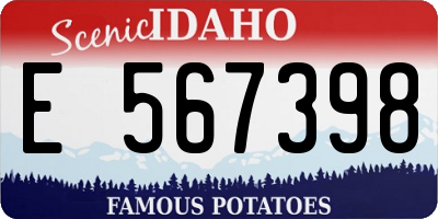 ID license plate E567398
