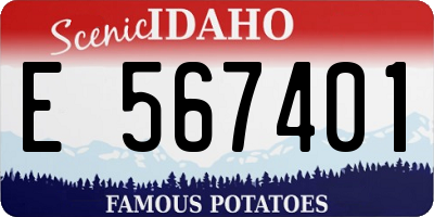ID license plate E567401