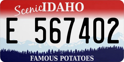 ID license plate E567402