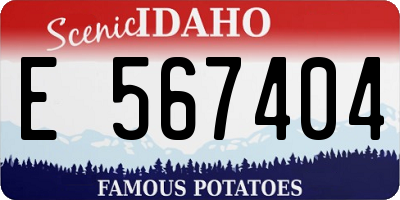 ID license plate E567404
