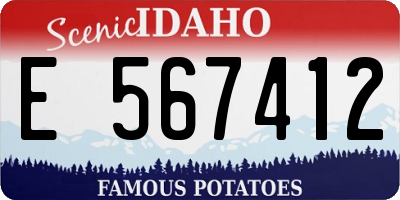 ID license plate E567412