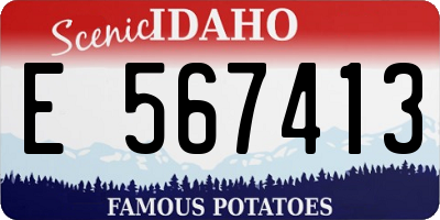 ID license plate E567413