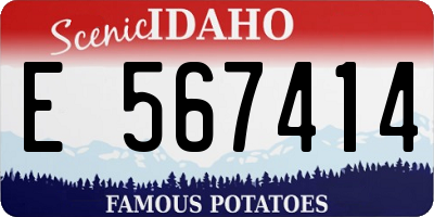 ID license plate E567414