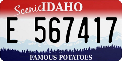 ID license plate E567417