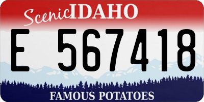 ID license plate E567418