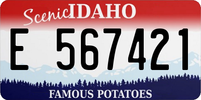 ID license plate E567421
