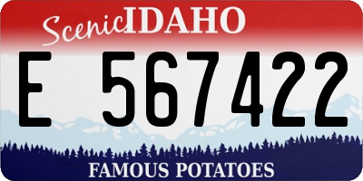 ID license plate E567422