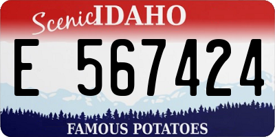 ID license plate E567424