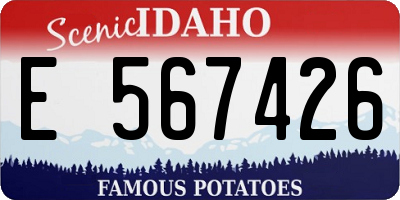 ID license plate E567426