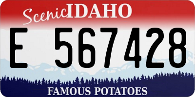 ID license plate E567428