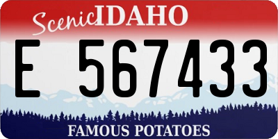 ID license plate E567433