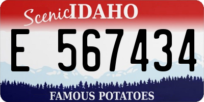 ID license plate E567434