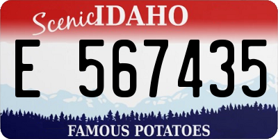 ID license plate E567435