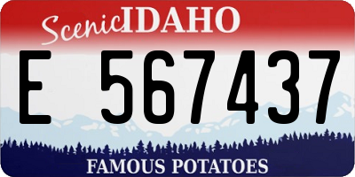 ID license plate E567437