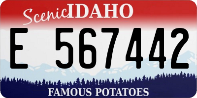 ID license plate E567442