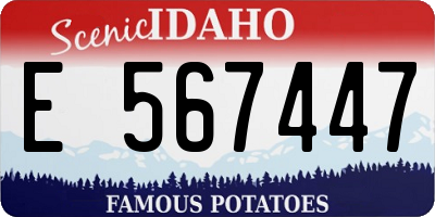 ID license plate E567447