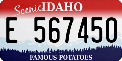 ID license plate E567450