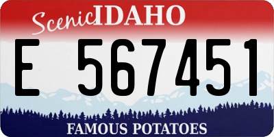 ID license plate E567451