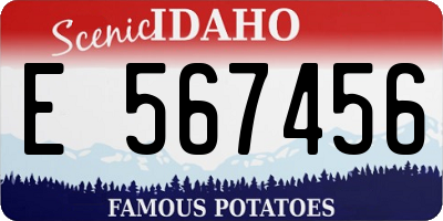ID license plate E567456