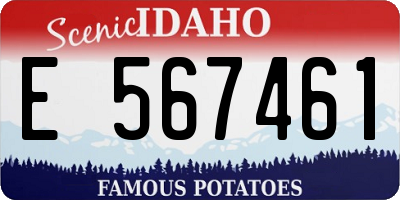 ID license plate E567461