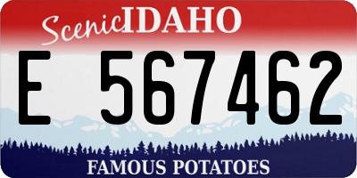 ID license plate E567462