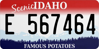 ID license plate E567464