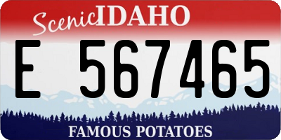 ID license plate E567465