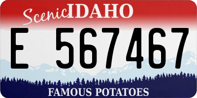 ID license plate E567467