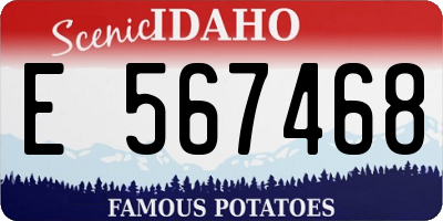 ID license plate E567468