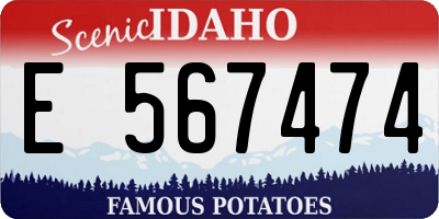 ID license plate E567474