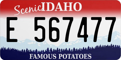 ID license plate E567477